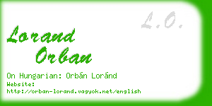 lorand orban business card
